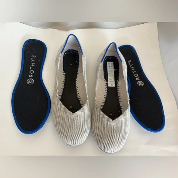 Rothy's Women's birdseye flax gray round toe Flats 7 - Picture 7 of 8